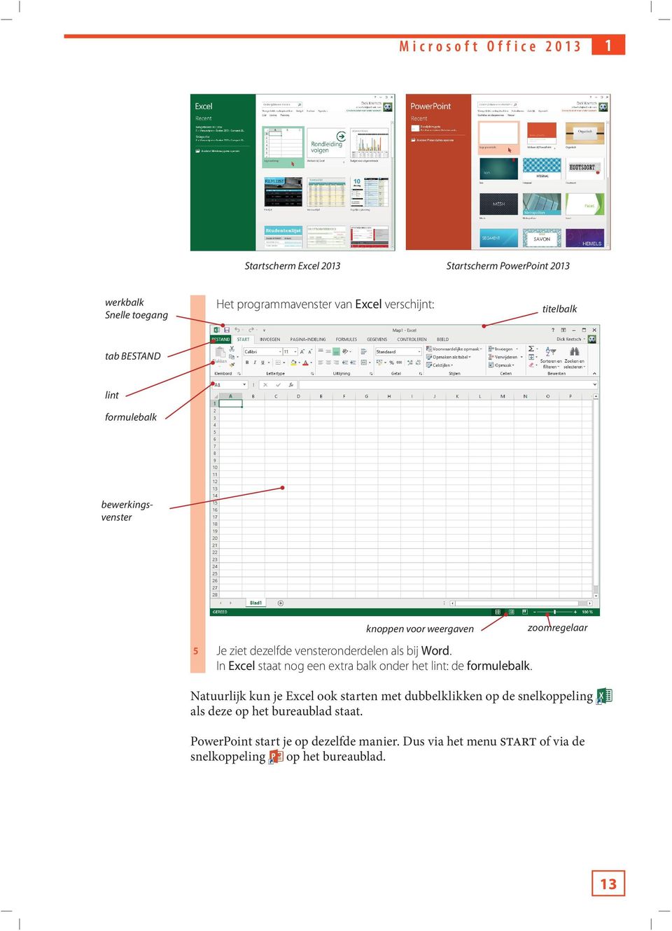 In Excel staat nog een extra balk onder het lint: de formulebalk.