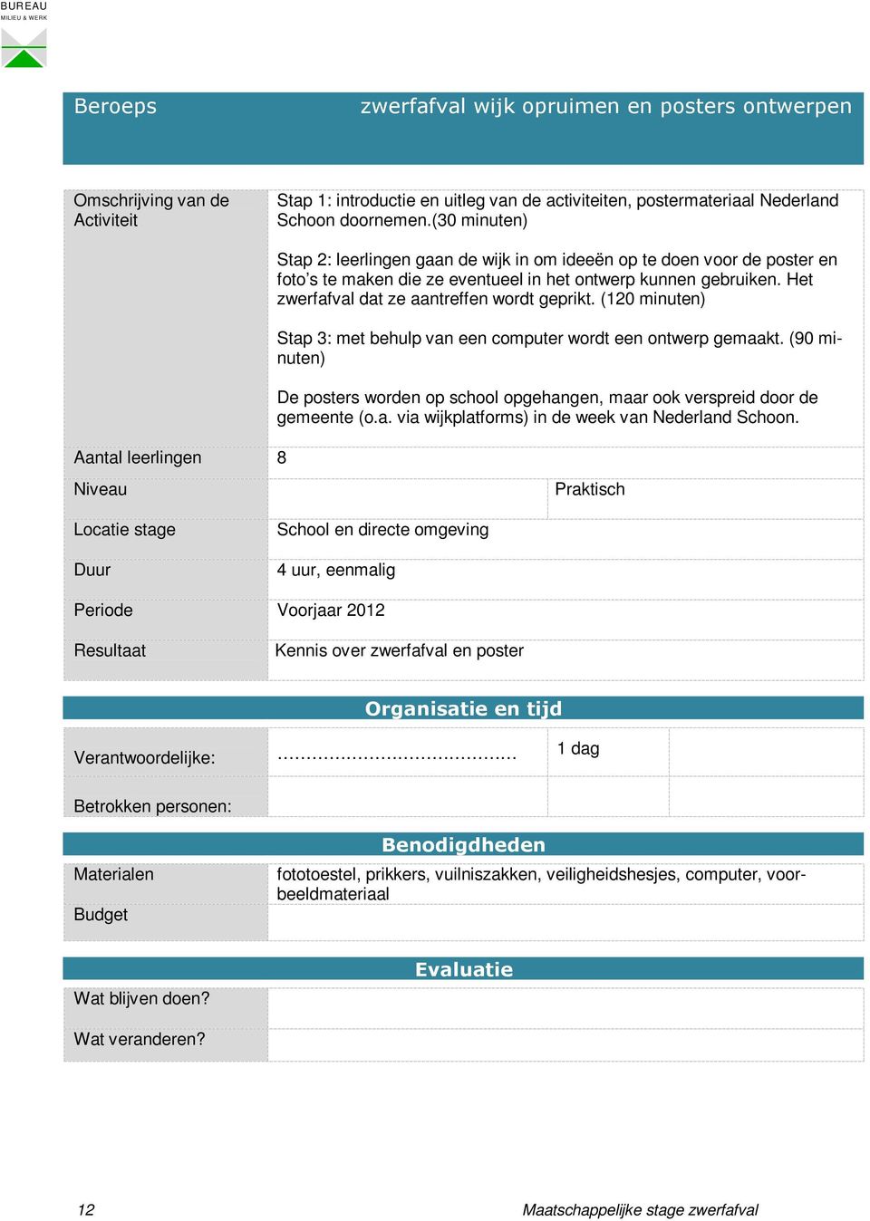 Het zwerfafval dat ze aantreffen wordt geprikt. (120 minuten) Stap 3: met behulp van een computer wordt een ontwerp gemaakt.