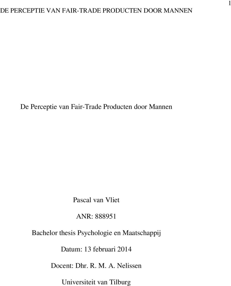 thesis Psychologie en Maatschappij Datum: 13