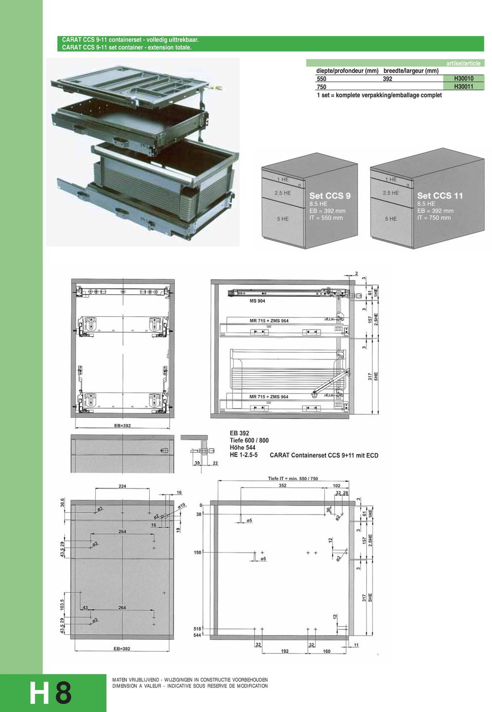 CARAT CCS 9-11 set container - extension