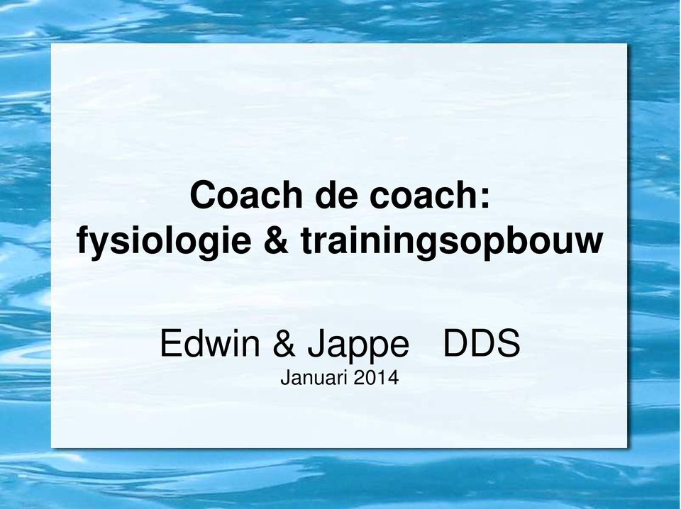 trainingsopbouw