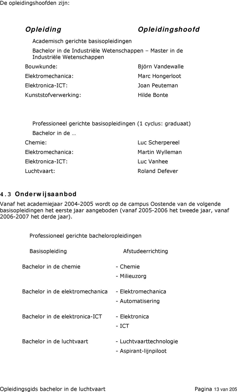 Martin Wylleman Elektronica-ICT: Luc Vanhee Luchtvaart: Roland Defever 4.