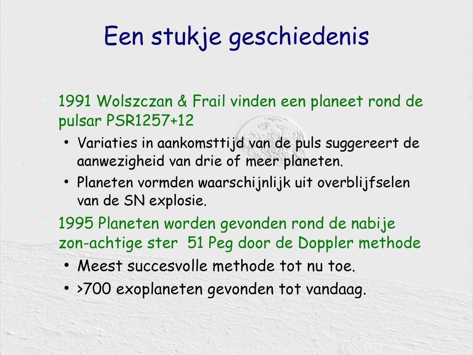 Planeten vormden waarschijnlijk uit overblijfselen van de SN explosie.