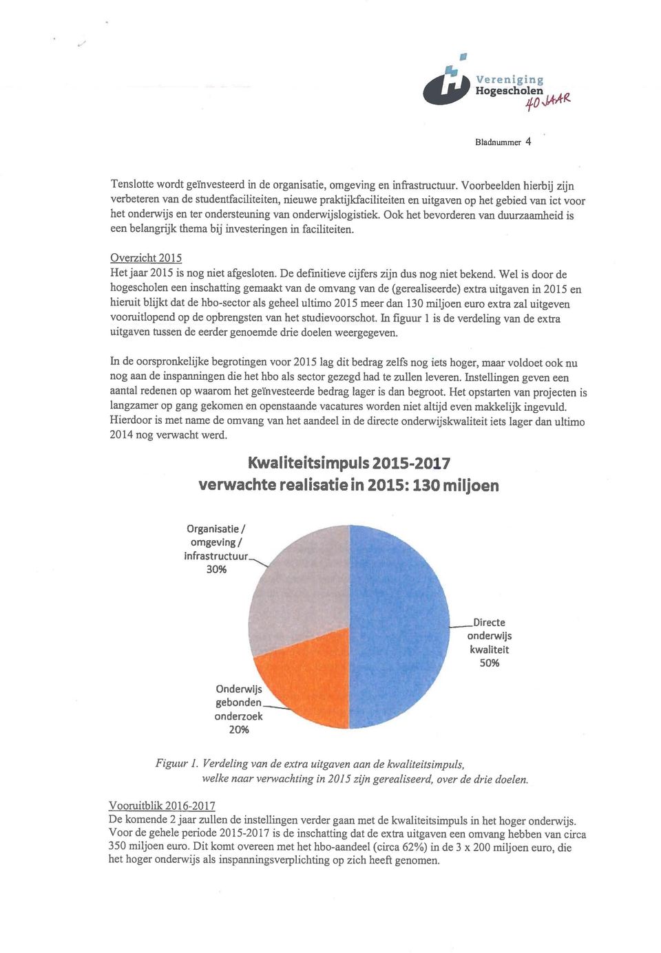 Ook het bevorderen van duurzaamheid is een belangrijk thema bij investeringen in faciliteiten. Overzicht 2015 Het 2015 is nog niet afgesloten. De defmitieve cijfers zijn dus nog niet bekend.