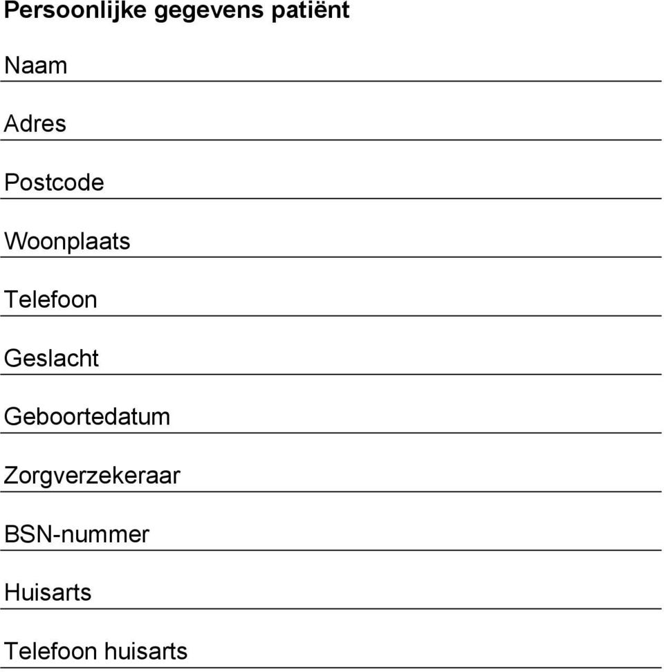 Geslacht Geboortedatum