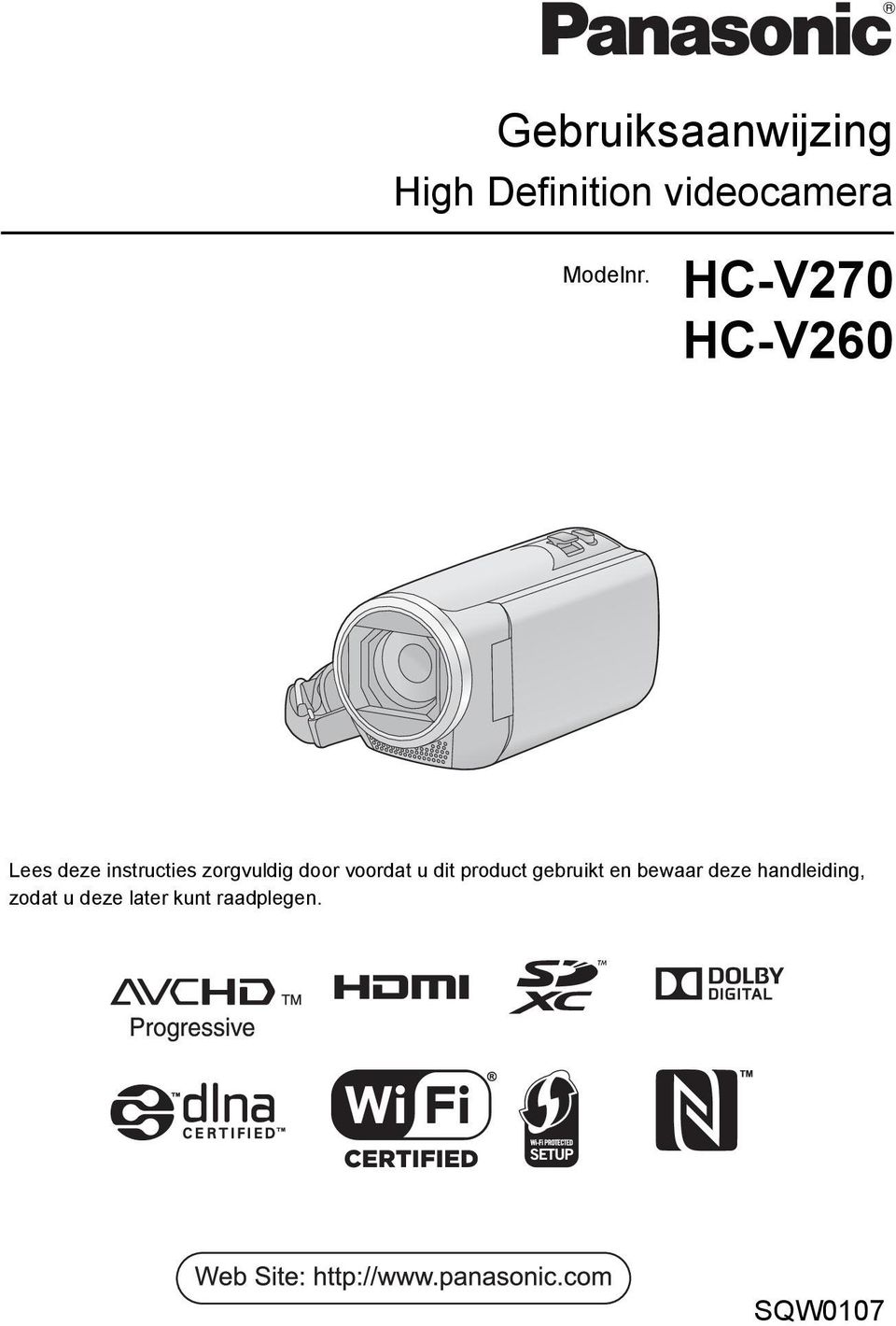 HC-V270 HC-V260 Lees deze instructies zorgvuldig