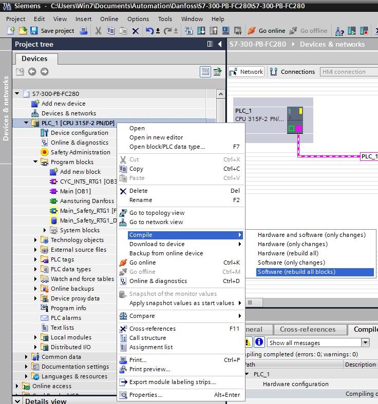 Stap 2 een rebuild van de software.