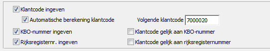 Instellingen klantencode Voor de link met CIPAL is het noodzakelijk een automatische autonome klantcodering op te zetten. De klanten worden automatisch ingelezen in CIPAL.