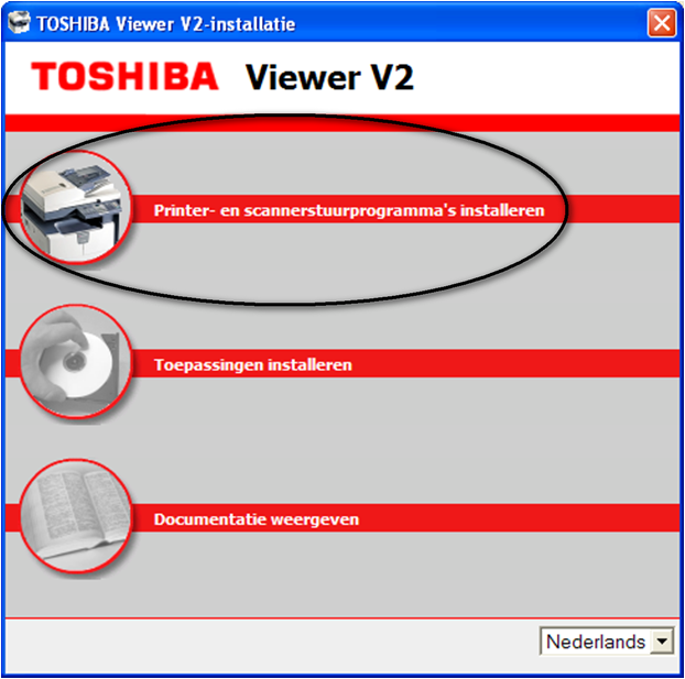 exe Printer- en scannerstuurprogramma s installeren Klik eerst op [Printer- en