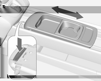 Afneembare bekerhouder Aan de bovenste of onderste geleiderail in de voorste console kan een bekerhouder worden bevestigd.