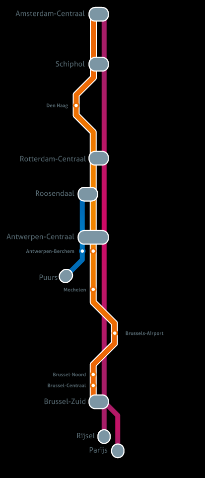 Internationaal aanbod eind 2014 85 12 Thalystreinen tussen Brussel en Amsterdam Vanaf april 2014: Rijsel 16