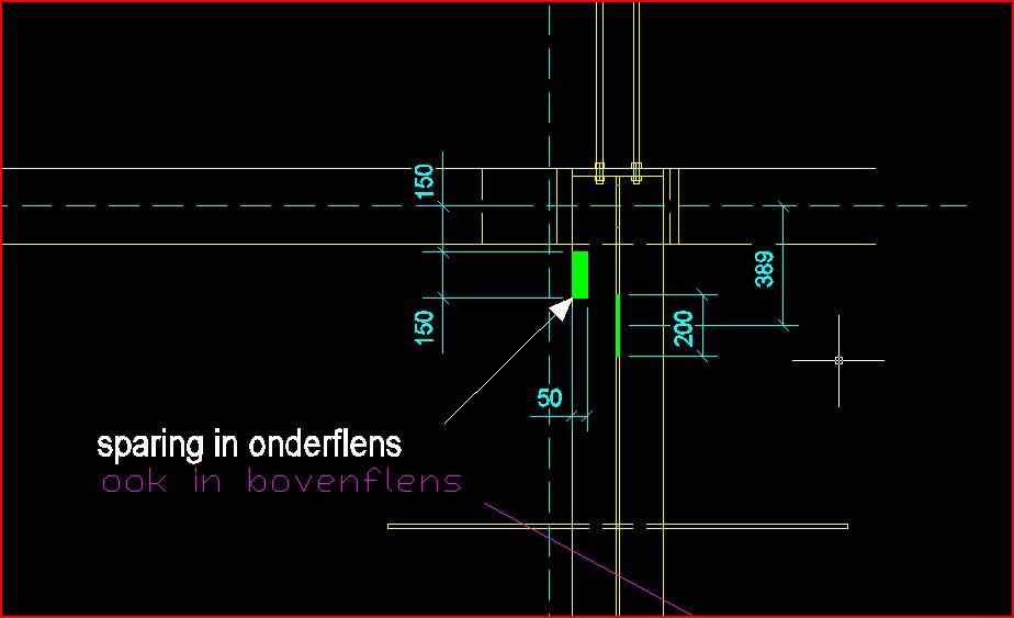 ALCOMTEK Tel:0105913756 pagina:17 Hierdoor is de bovenflens ter plaatse geen 300 mm maar 250 mm breed, zie schets hieronder Moment is gering sparing akkoord Dwarskracht in lijf en niet in flens is