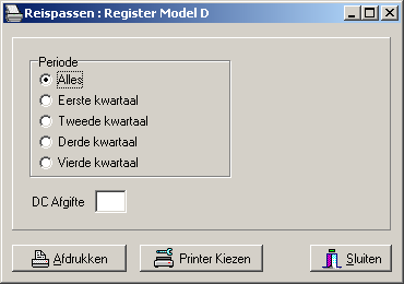 7.4 Zodra de bijwerking van de gegevens werd uitgevoerd, klik je op de knop <Sluiten>. Dan kun je overgaan naar Register Model D via menu Reispassen. 7.