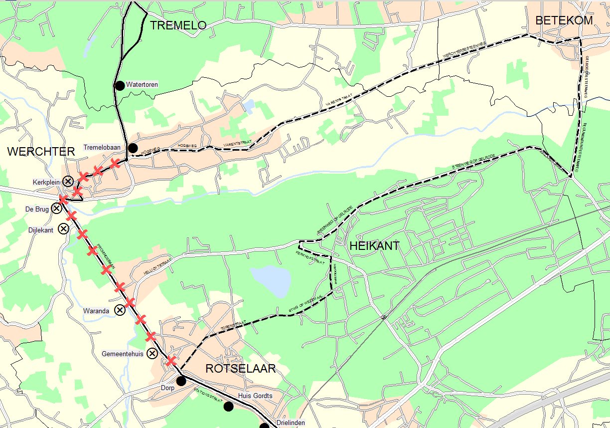 Volgende ritten volgen onderstaande omleiding richting Tremelo Volgende ritten volgen onderstaande omleiding richting Leuven 5.57 uur Leuven-GHB naar Tremelo-Vinneweg 4.