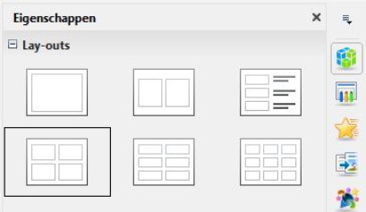 Afbeelding 8: Lay-outs in de weergave Hand-out Gebruik deze weergave ook om de informatie, die wordt afgedrukt op de hand-out aan te passen.