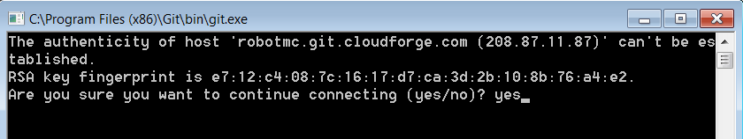 Clone de RobotLib repository. Open de Git Extensions gui en kies Clone Repository Vul Source en Target in. De source is: ssh://git_robotmc@robotmc.git.cloudforge.com/robotlib.