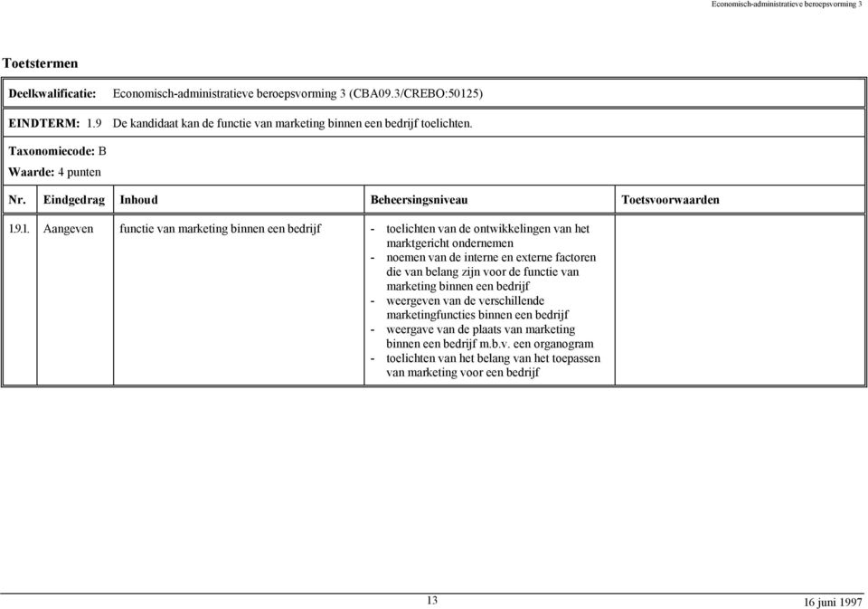 9.1. Aangeven functie van marketing binnen een bedrijf - toelichten van de ontwikkelingen van het marktgericht ondernemen - noemen van de interne