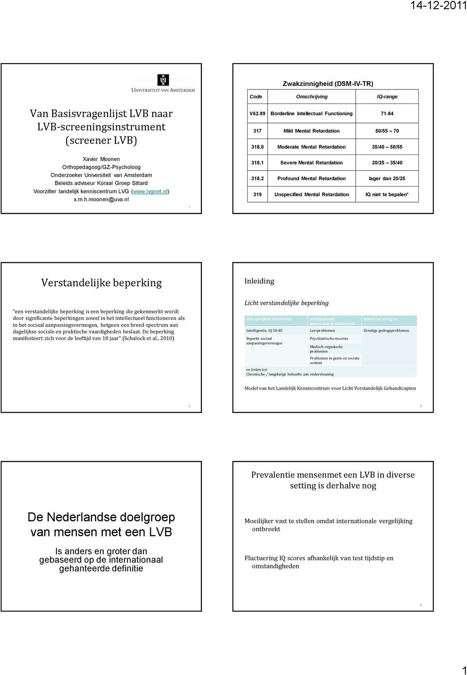 89 Borderline Intellectual Functioning 71-84 317 Mild Mental Retardation 50/55 70 318.0 Moderate Mental Retardation 35/40 50/55 318.1 Severe Mental Retardation 20/25 35/40 318.