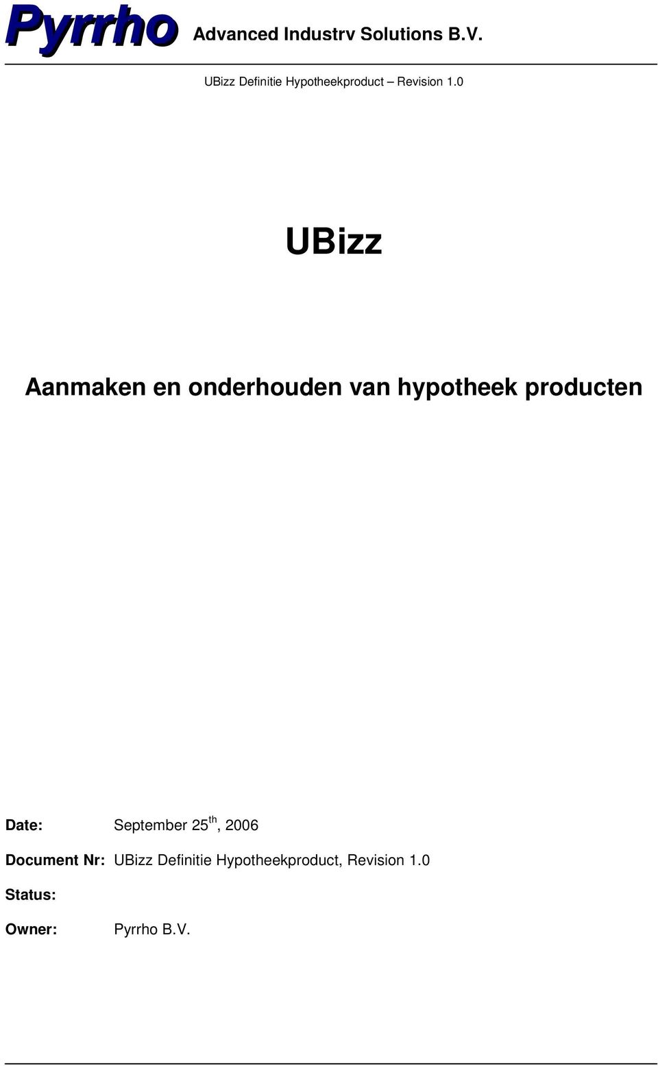 th, 2006 Document Nr: UBizz Definitie