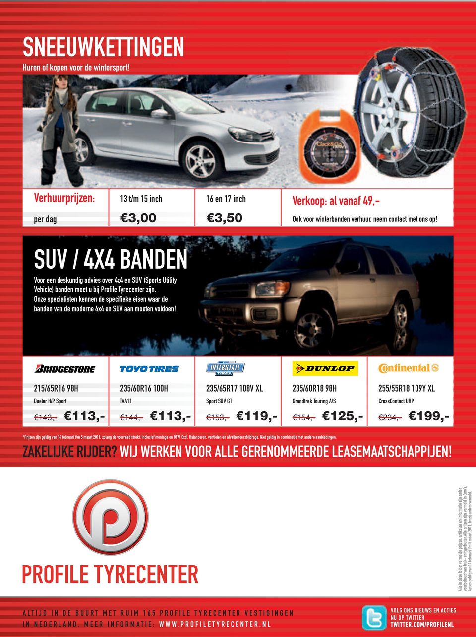 Onze specialisten kennen de specifieke eisen waar de banden van de moderne 4x4 en SUV aan moeten voldoen!