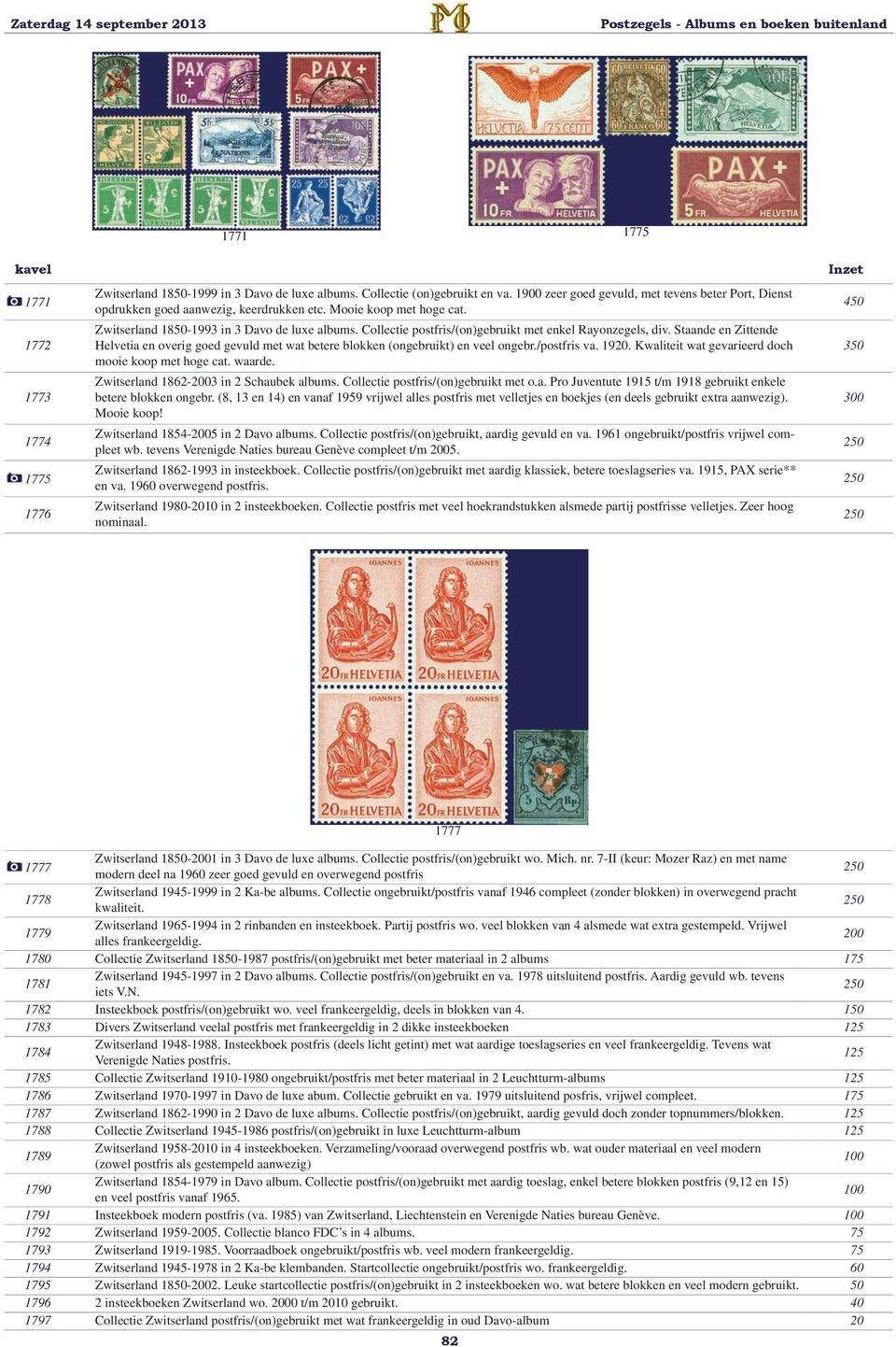 Collectie postfris/(on)gebruikt met enkel Rayonzegels, div. Staande en Zittende Helvetia en overig goed gevuld met wat betere blokken (ongebruikt) en veel ongebr./postfris va. 1920.