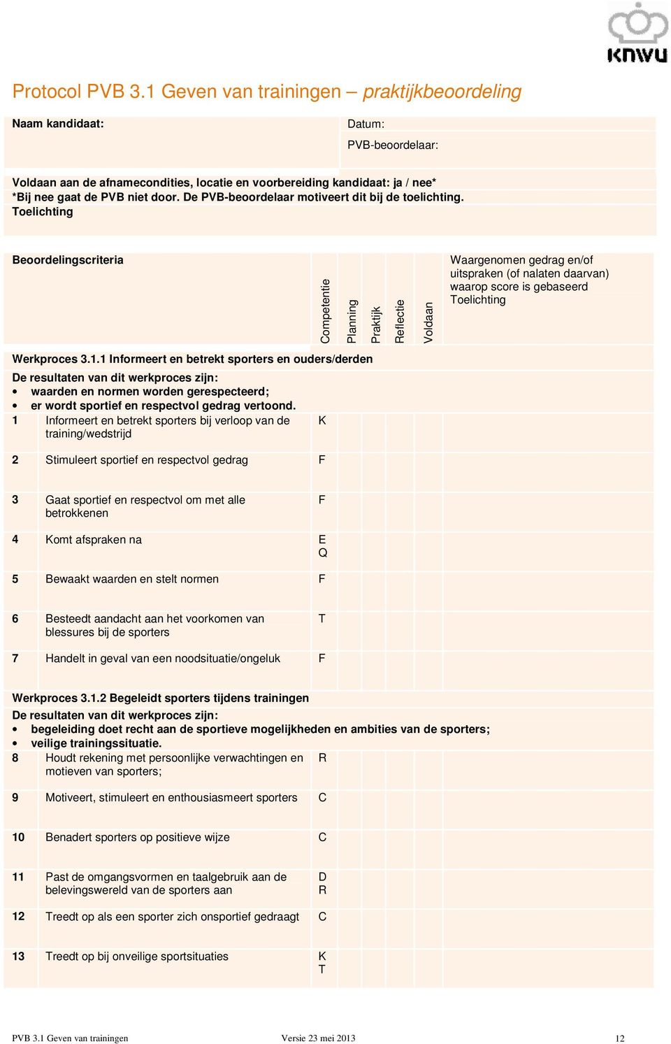 De PVB-beoordelaar motiveert dit bij de toelichting.