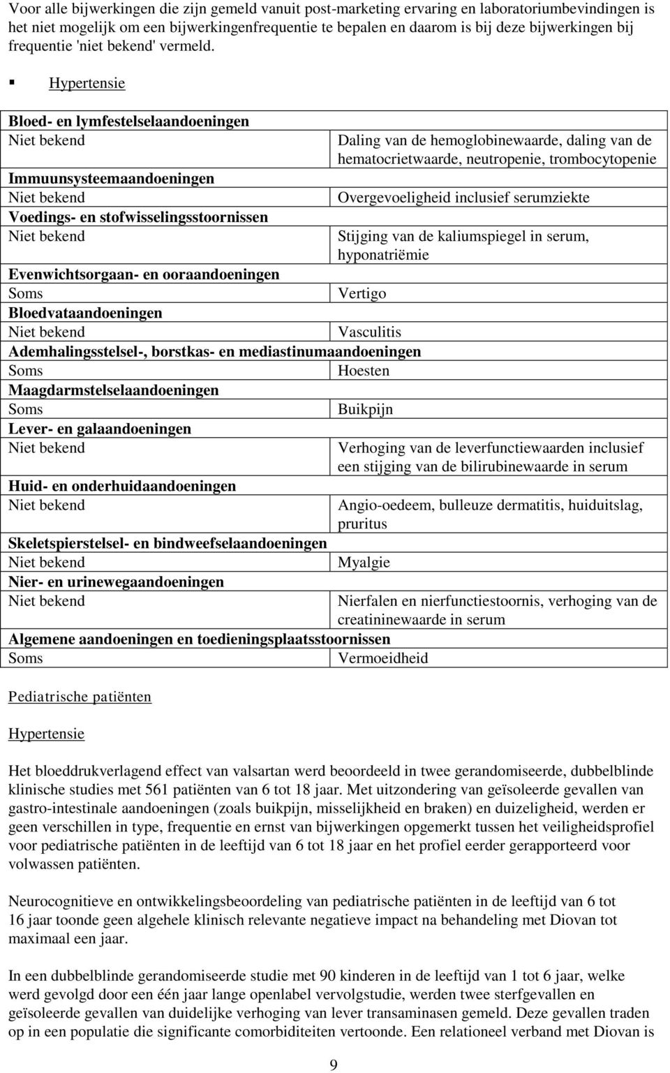 Hypertensie Bloed- en lymfestelselaandoeningen Immuunsysteemaandoeningen Voedings- en stofwisselingsstoornissen Evenwichtsorgaan- en ooraandoeningen Vertigo Bloedvataandoeningen Vasculitis