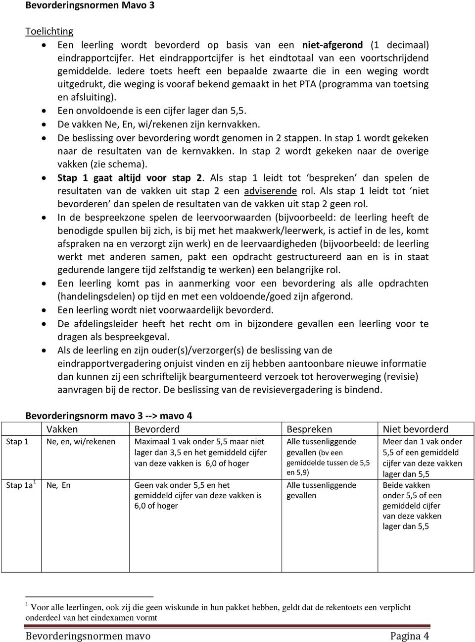 Iedere toets heeft een bepaalde zwaarte die in een weging wordt uitgedrukt, die weging is vooraf bekend gemaakt in het PTA (programma van toetsing en afsluiting).