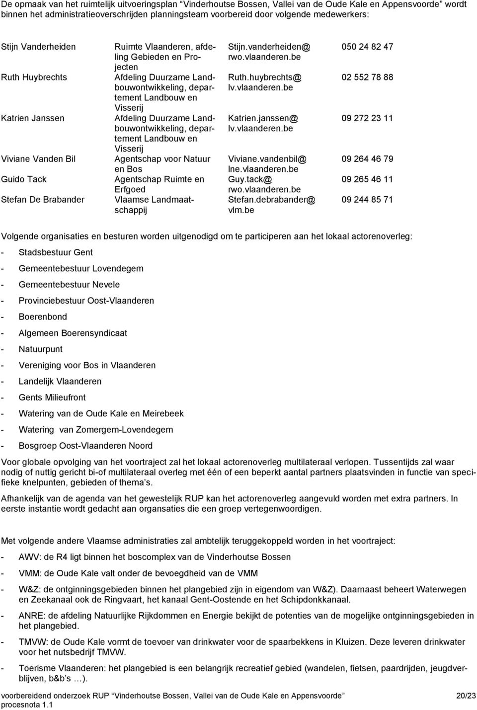 Landbouwontwikkeling, departement Landbouw en Visserij Afdeling Duurzame Landbouwontwikkeling, departement Landbouw en Visserij Agentschap voor Natuur en Bos Agentschap Ruimte en Erfgoed Vlaamse