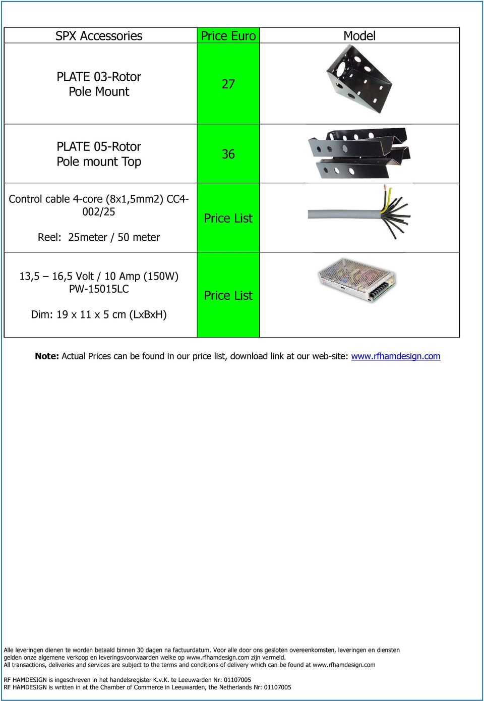 16,5 Volt / 10 Amp (150W) PW-15015LC Dim: 19 x 11 x 5 cm (LxBxH) Price List Note: Actual