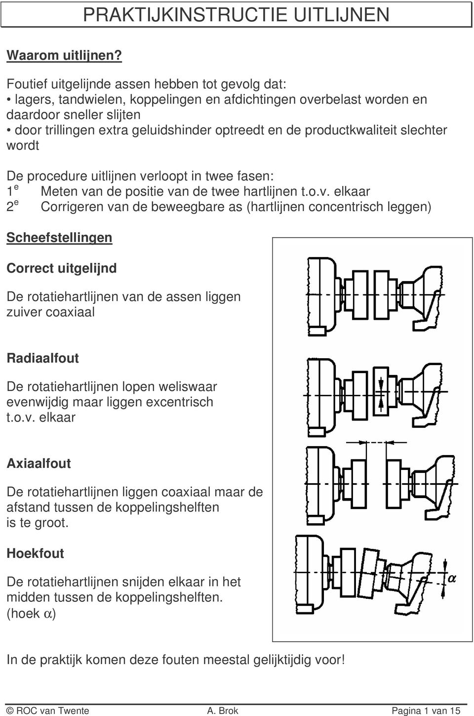 productkwaliteit slechter wordt De procedure uitlijnen ve