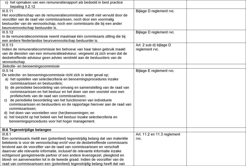 die bij een ander beursvennootschap bestuurder is. III.5.