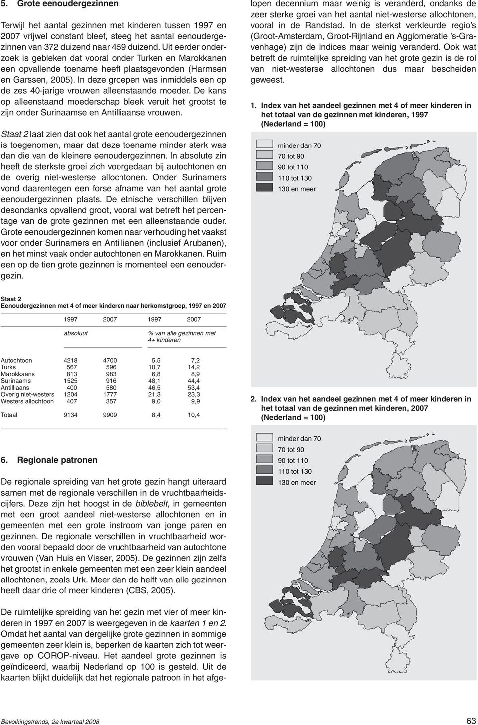 In deze groepen was inmiddels een op de zes 40-jarige vrouwen alleenstaande moeder. De kans op alleenstaand moederschap bleek veruit het grootst te zijn onder Surinaamse en Antilliaanse vrouwen.