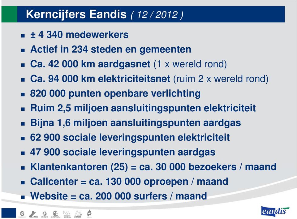 elektriciteit Bijna 1,6 miljoen aansluitingspunten aardgas 62 900 sociale leveringspunten elektriciteit 47 900 sociale