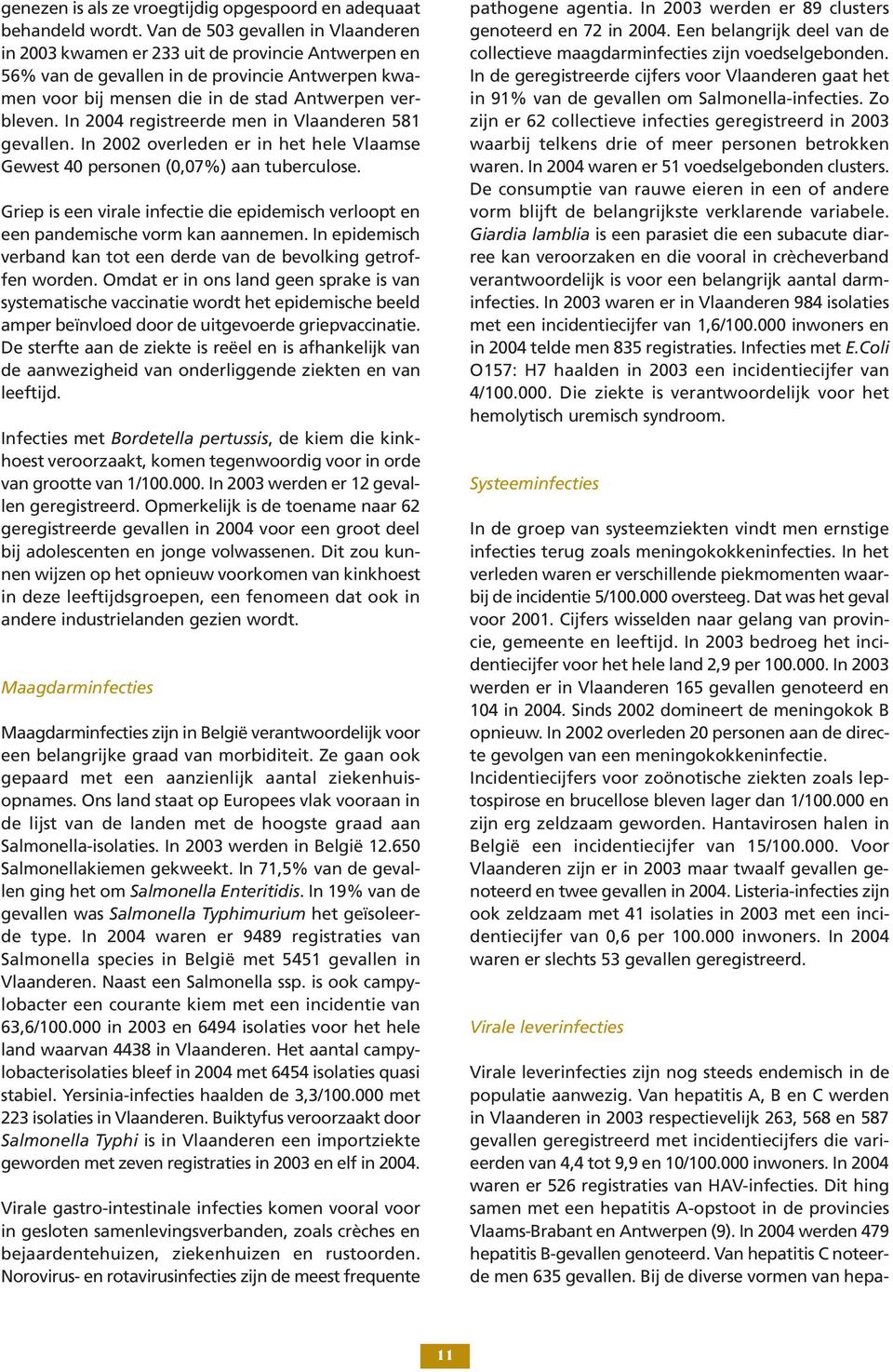 In registreerde men in Vlaanderen gevallen. In overleden er in het hele Vlaamse Gewest personen (,%) aan tuberculose.