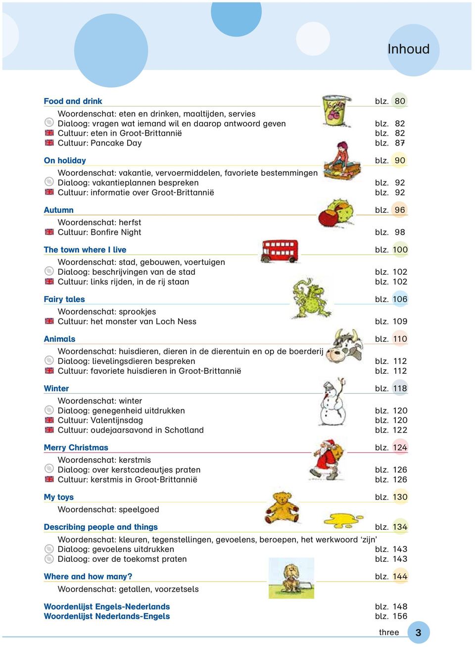 92 Cultuur: informatie over Groot-Brittannië blz. 92 Autumn blz. 96 Woordenshat: herfst Cultuur: Bonfire Night blz. 98 The town where I live blz.