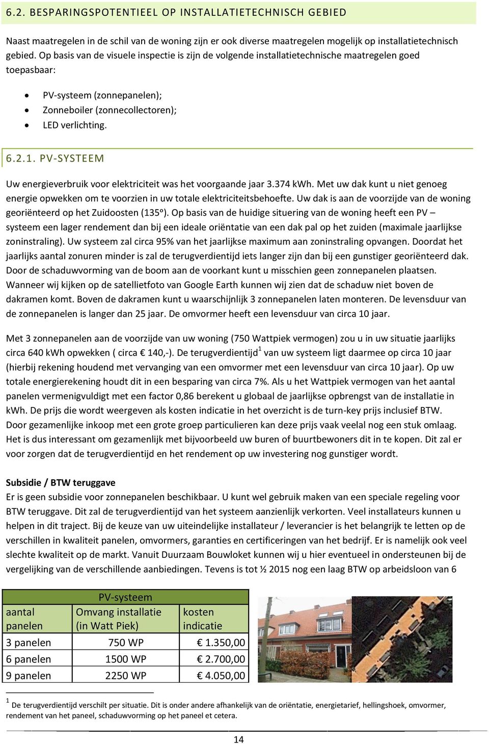 PV-SYSTEEM Uw energieverbruik voor elektriciteit was het voorgaande jaar 3.374 kwh. Met uw dak kunt u niet genoeg energie opwekken om te voorzien in uw totale elektriciteitsbehoefte.