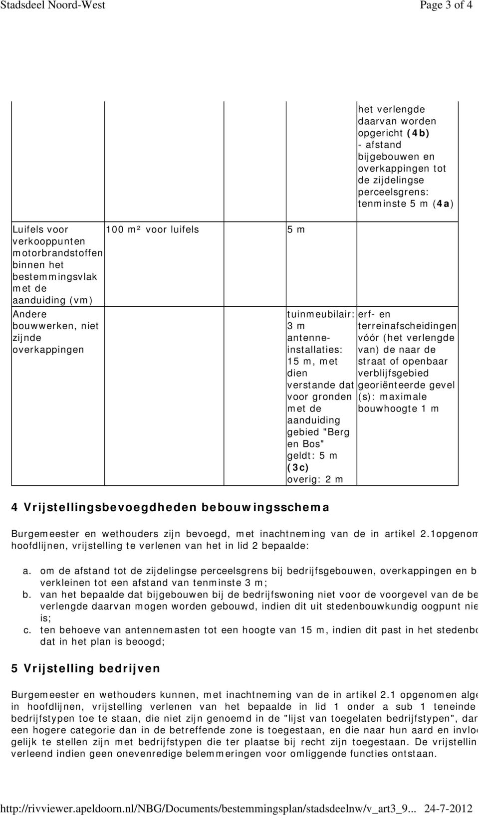 antenneinstallaties: van) de naar de vóór (het verlengde 15 m, met straat of openbaar dien verblijfsgebied verstande dat georiënteerde gevel voor gronden (s): maximale met de bouwhoogte 1 m