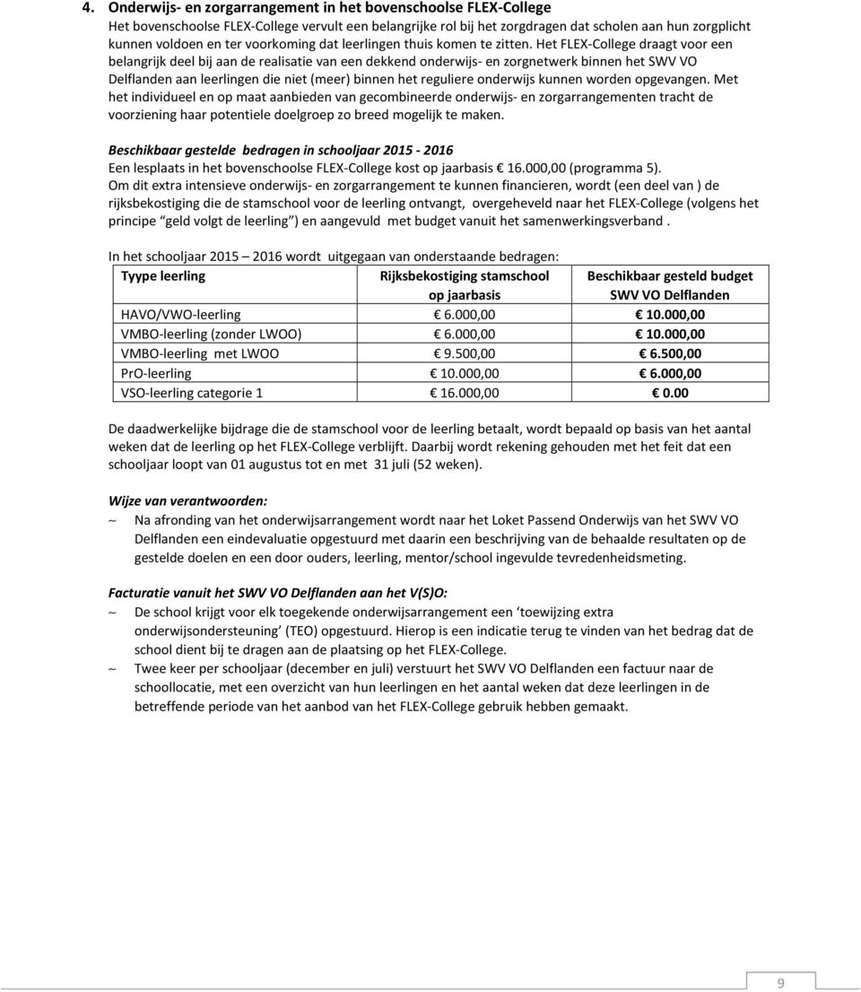 Het FLEX-College draagt voor een belangrijk deel bij aan de realisatie van een dekkend onderwijs- en zorgnetwerk binnen het SWV VO Delflanden aan leerlingen die niet (meer) binnen het reguliere