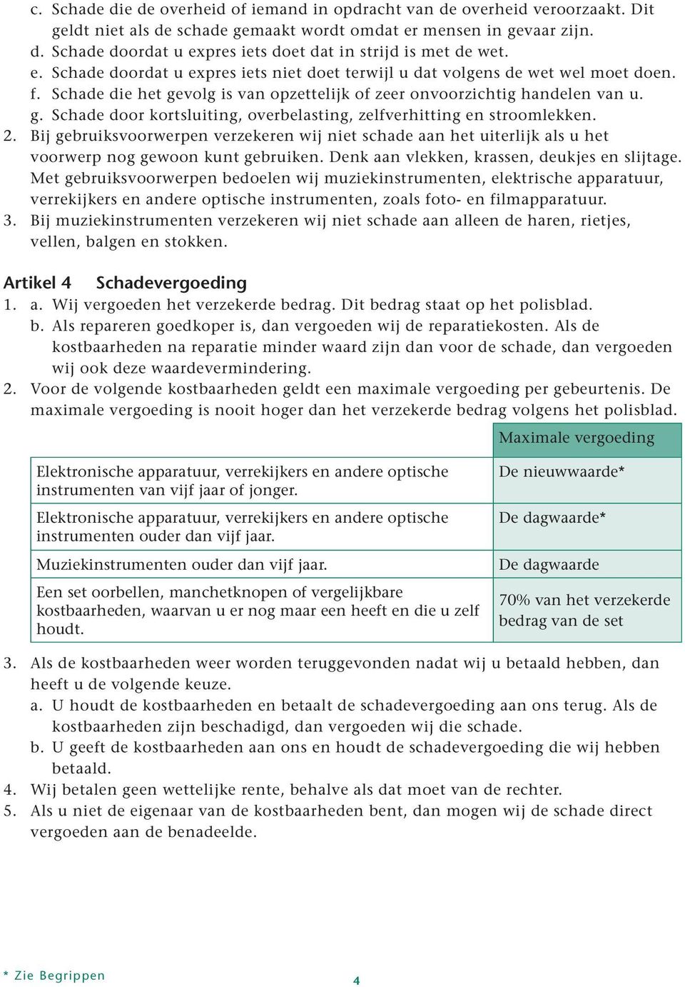 2. Bij gebruiksvoorwerpen verzekeren wij niet schade aan het uiterlijk als u het voorwerp nog gewoon kunt gebruiken. Denk aan vlekken, krassen, deukjes en slijtage.