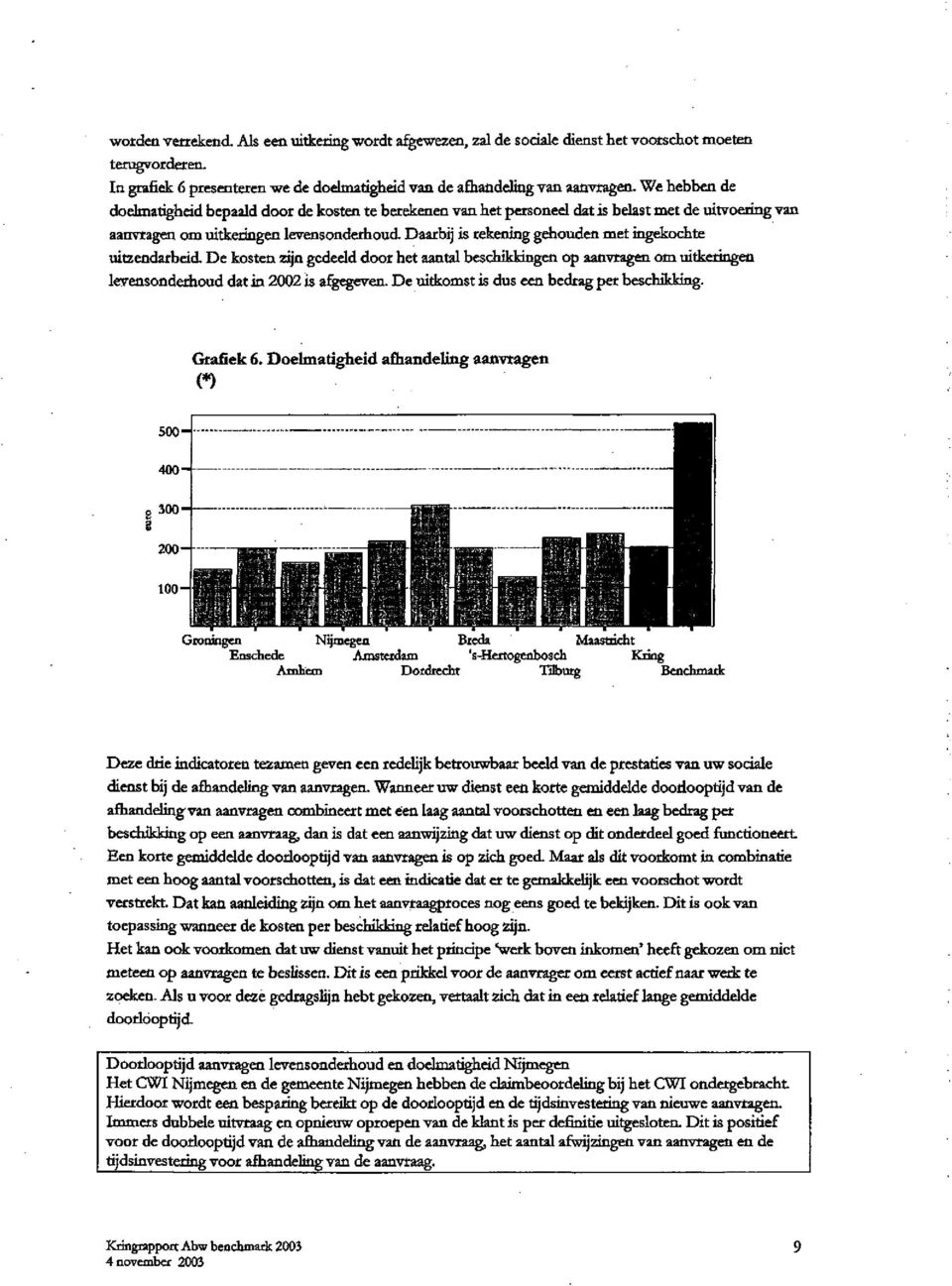 Daarbij is rekening gehouden met ingekochte uitzendarbeid De kosten zijn gedeeld door het aantal beschikkingen op aanvragen om uitkeringen levensonderhoud dat in 2002 is afgegeven.