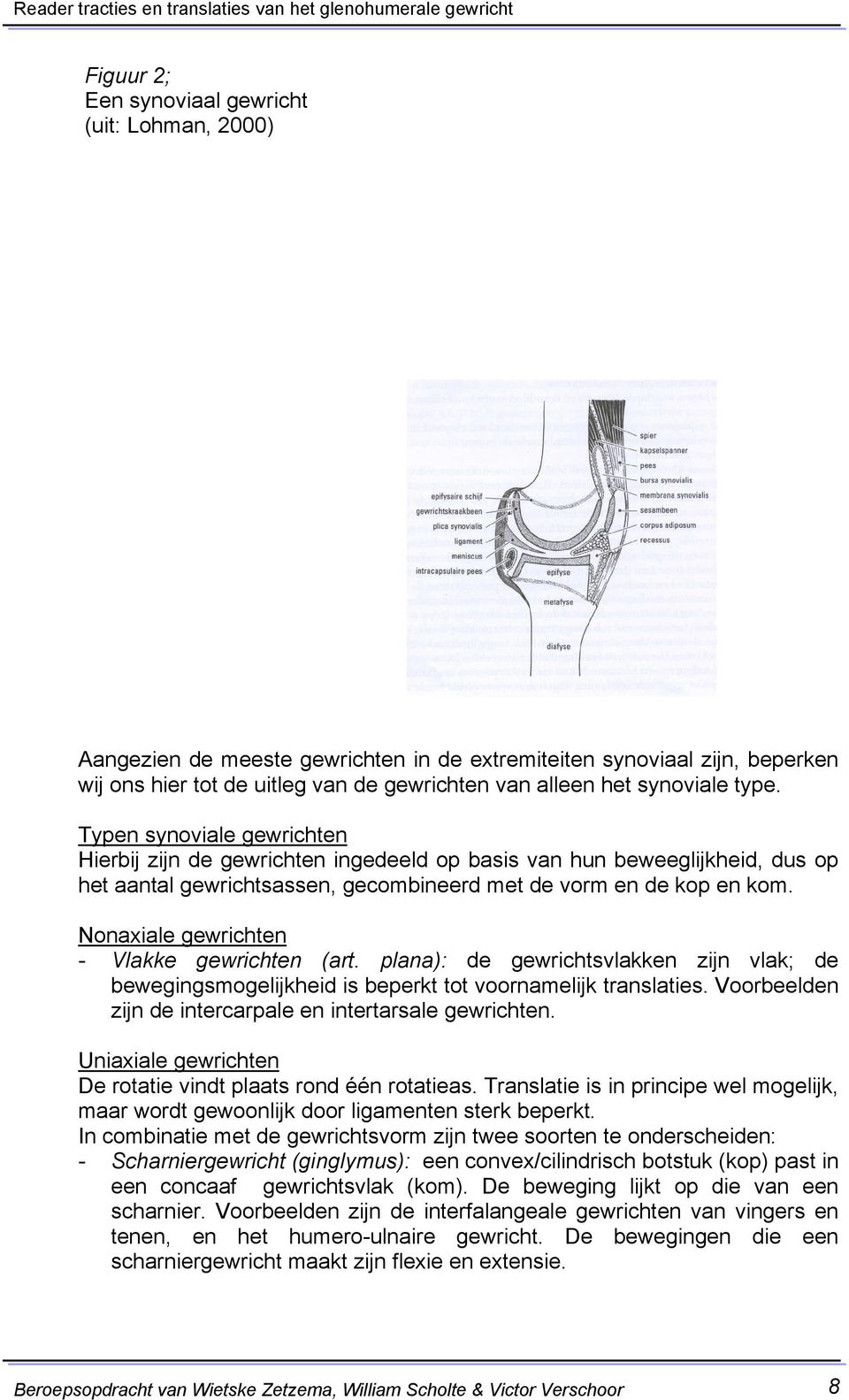 Nonaxiale gewrichten - Vlakke gewrichten (art. plana): de gewrichtsvlakken zijn vlak; de bewegingsmogelijkheid is beperkt tot voornamelijk translaties.