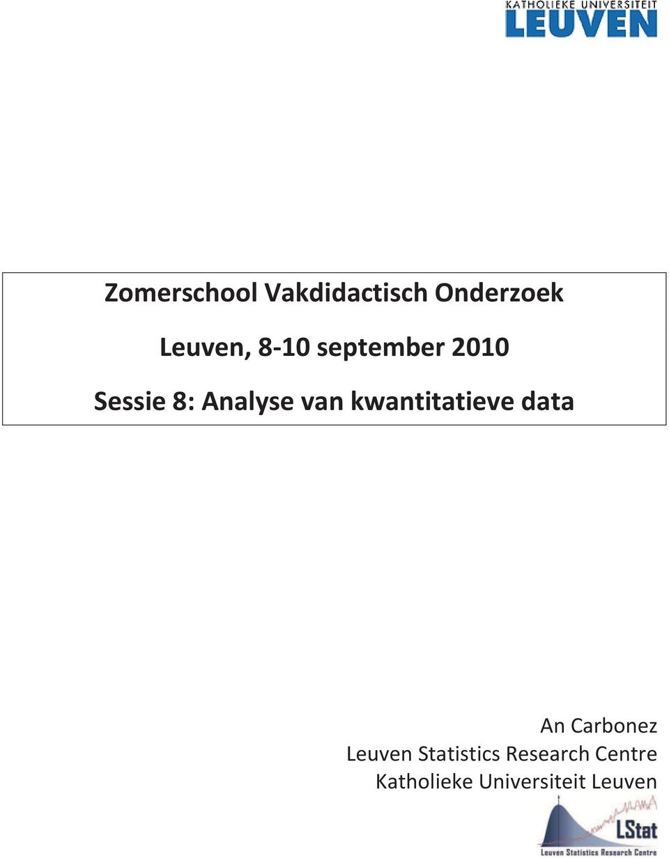 kwantitatieve data An Carbonez Leuven
