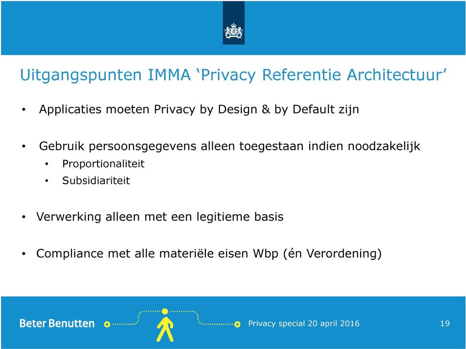 noodzakelijk Proportionaliteit Subsidiariteit Verwerking alleen met een legitieme