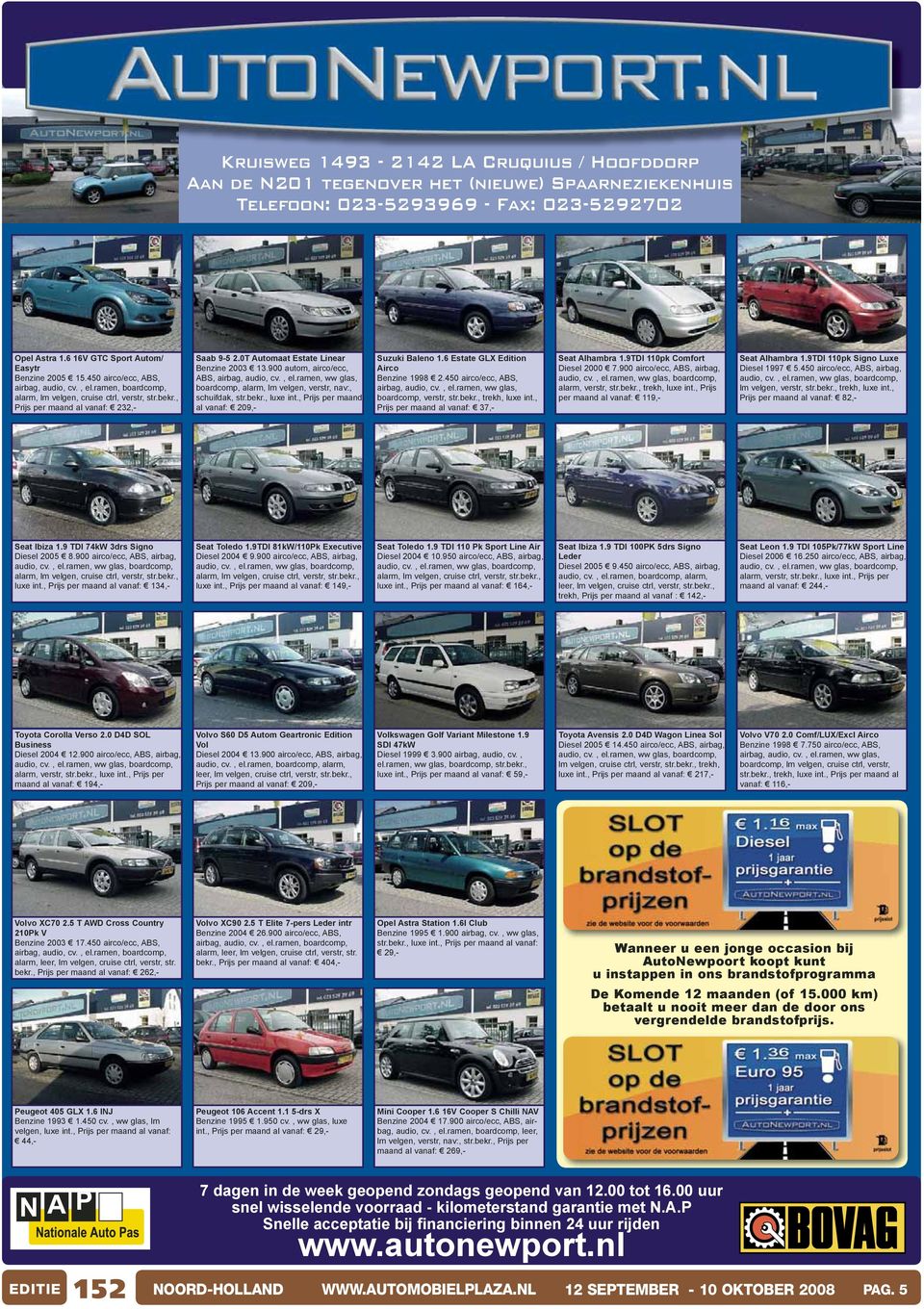 , luxe int., Prijs per maand al vanaf: 209,- Suzuki Baleno 1.6 Estate GLX Edition Airco Benzine 1998 2.450 airco/ecc, ABS, boardcomp, verstr, str.bekr., trekh, luxe int.