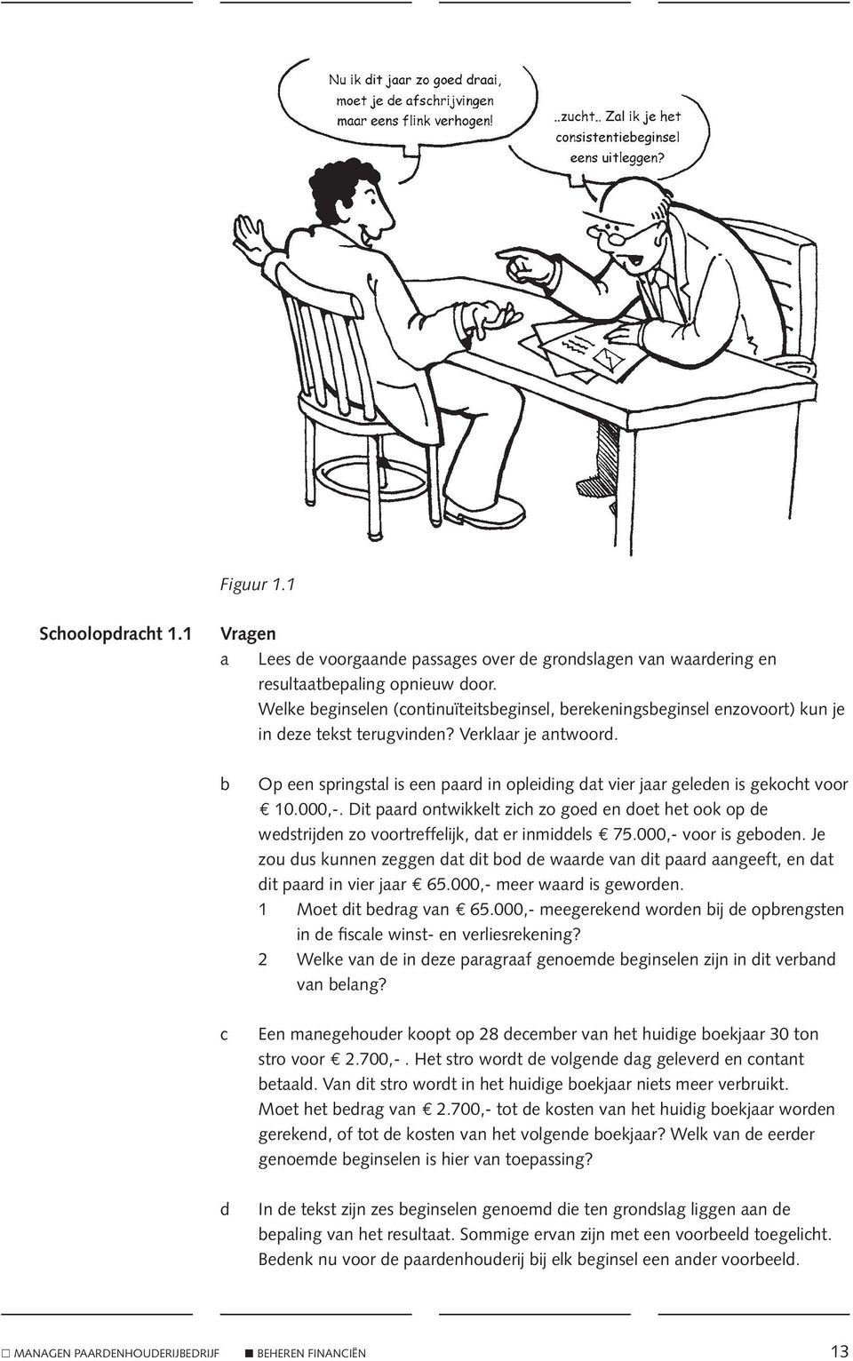 b c d Op een springstal is een paard in opleiding dat vier jaar geleden is gekocht voor A 10.000,-.