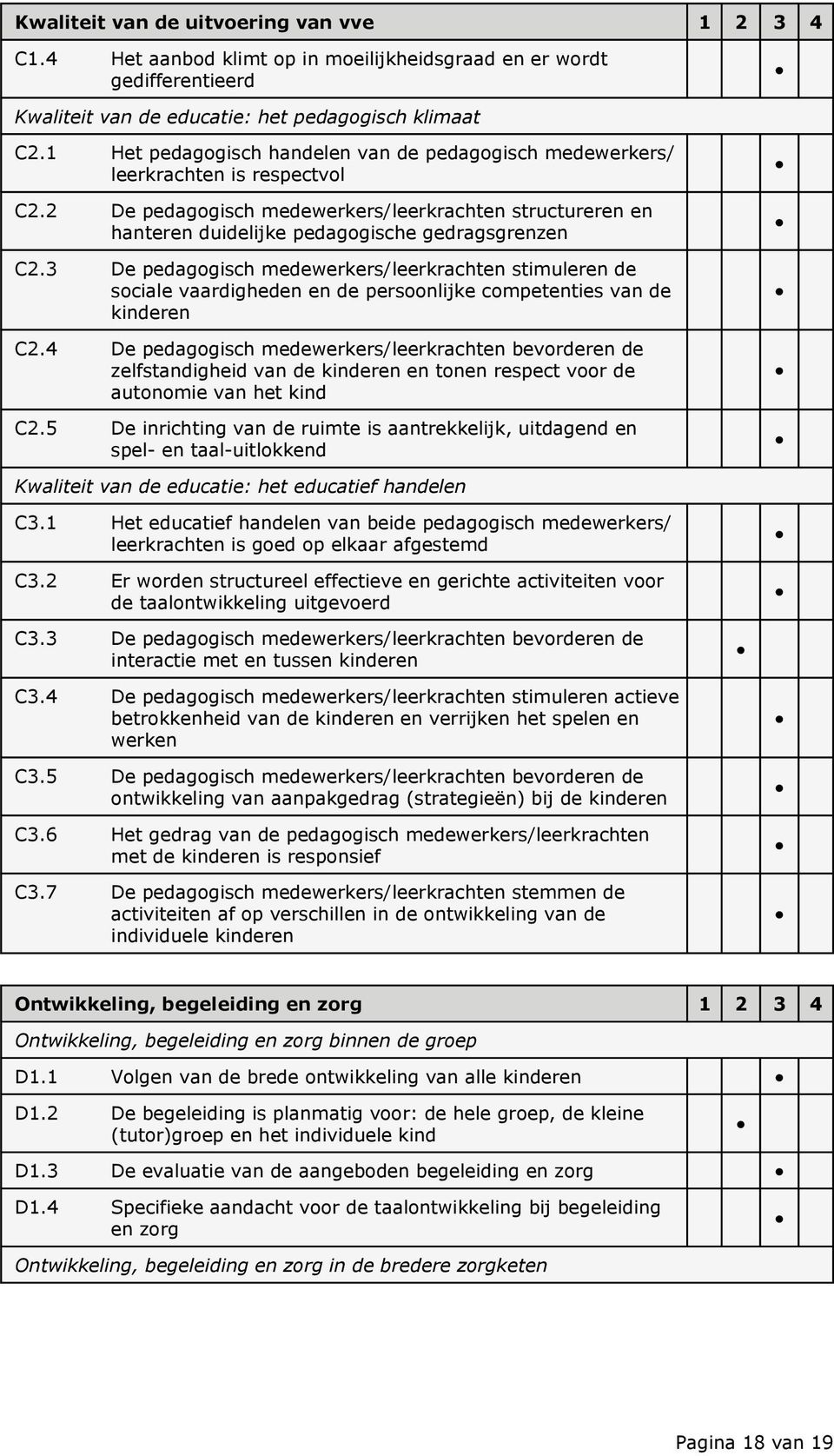 3 De pedagogisch medewerkers/leerkrachten stimuleren de sociale vaardigheden en de persoonlijke competenties van de kinderen C2.