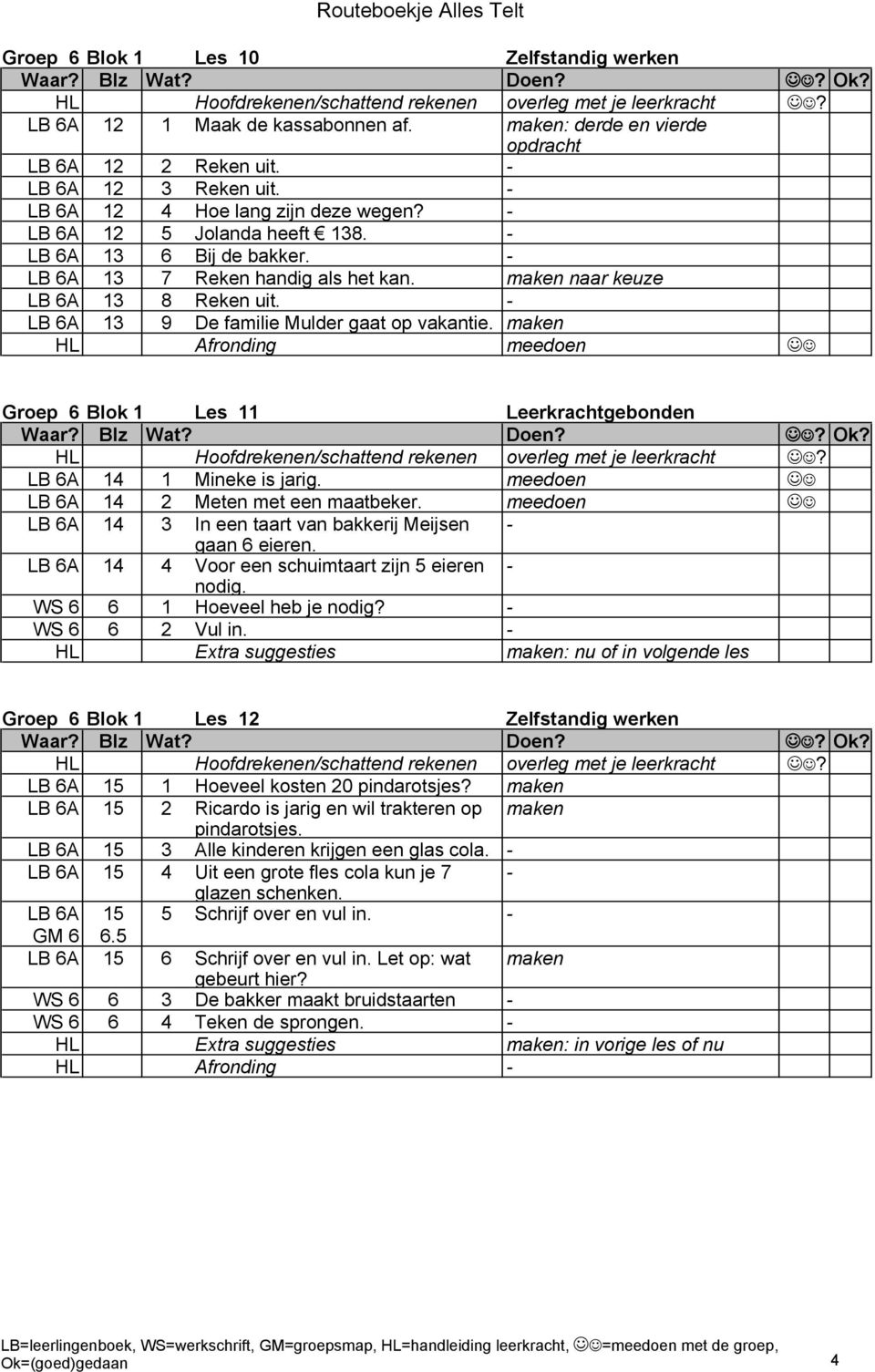 maken HL Afronding meedoen Groep 6 Blok 1 Les 11 Leerkrachtgebonden LB 6A 14 1 Mineke is jarig. meedoen LB 6A 14 2 Meten met een maatbeker.