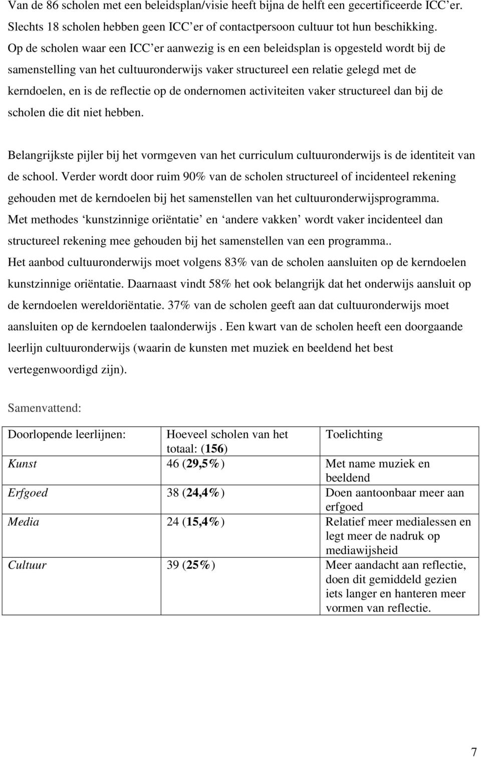 reflectie op de ondernomen activiteiten vaker structureel dan bij de scholen die dit niet hebben.