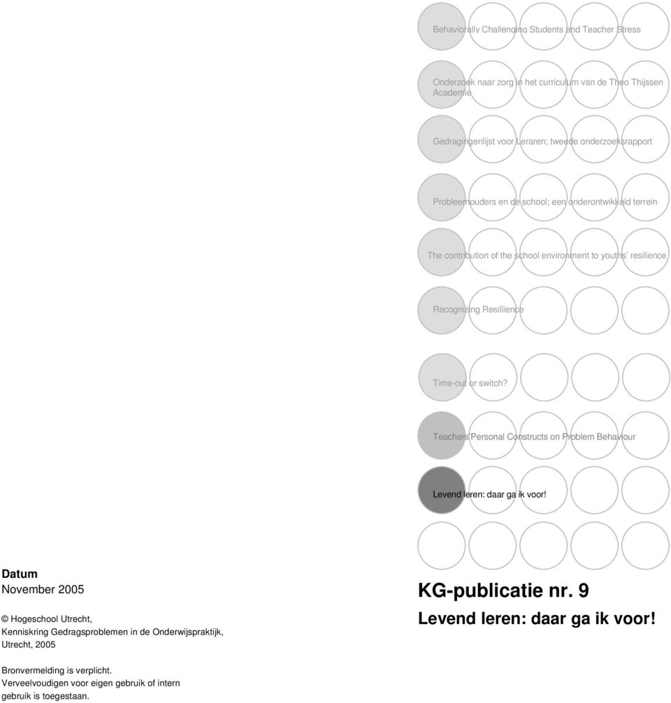 resilience Recognizing Resillience Time-out or switch?